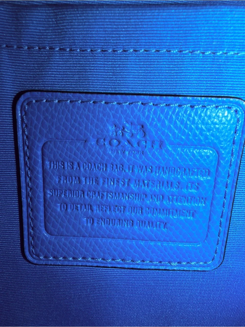 Coach Electric Blue Pebble Leather Satchel with Crossbody Strap